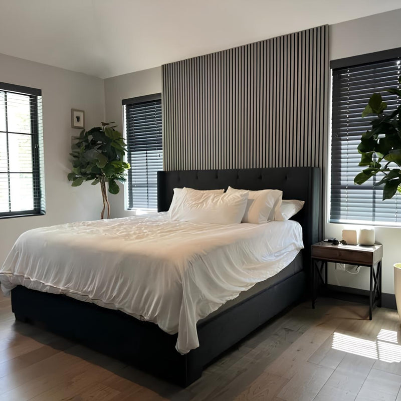 Painel Ripado Cinza - 2,90m Madeira Ecológica WPC – Sofisticado Interno