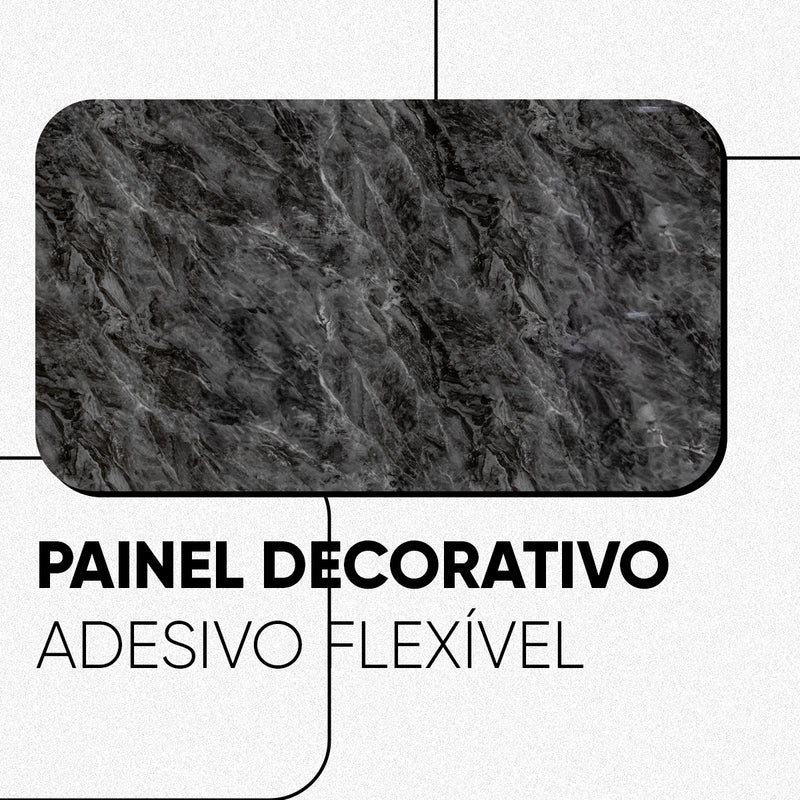 Placa de Mármore Vinílico Cinza Escuro 3mx1,20m – Revestimento Autocolante