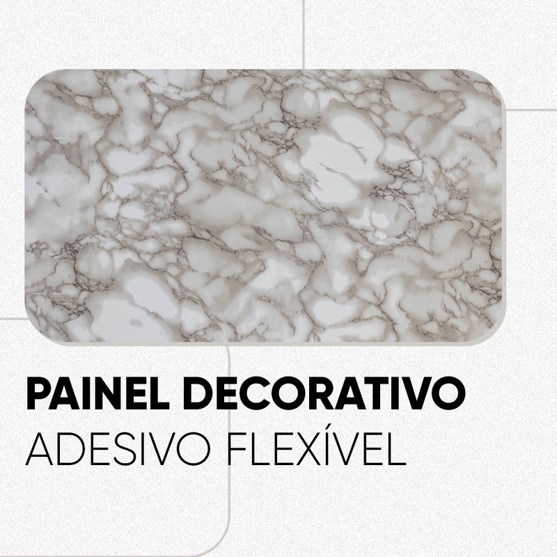 Painel de Mármore Vinílico Autocolante 3m x 1,20m Flexível