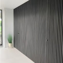 Painel Ripado Cinza - 2,90m Madeira Ecológica WPC – Sofisticado Interno