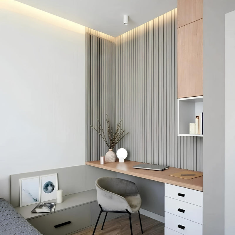 Painel Ripado Cinza - 2,90m Madeira Ecológica WPC – Sofisticado Interno