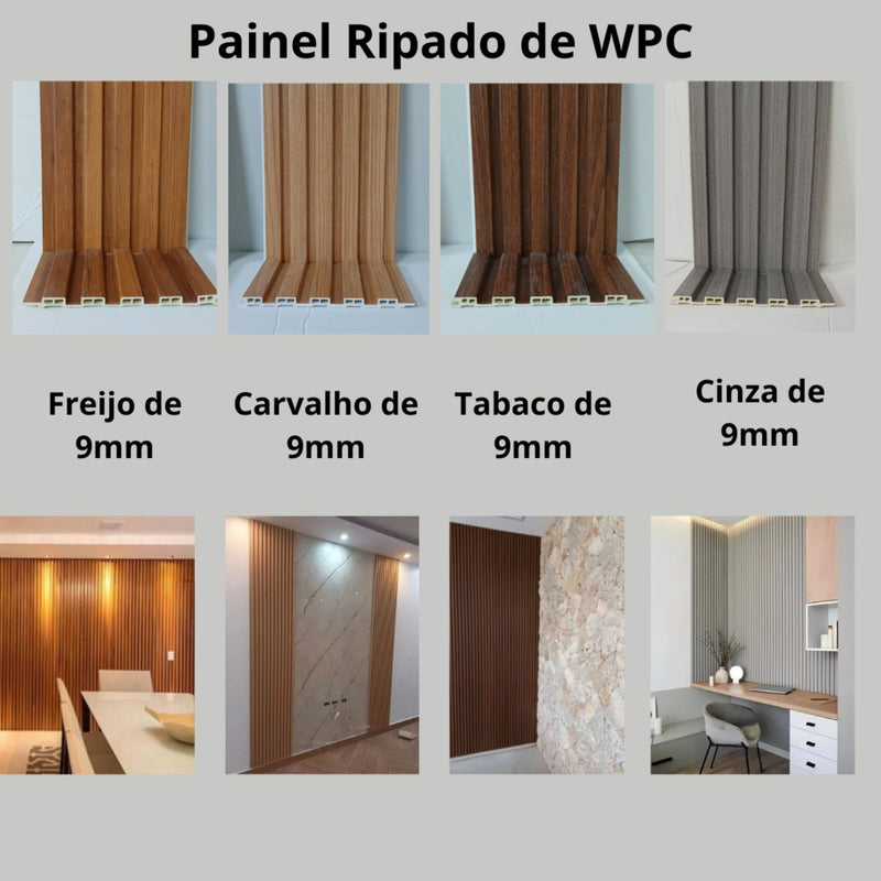 Painel Ripado 9mm Madeira Ecológica / 2.90cm