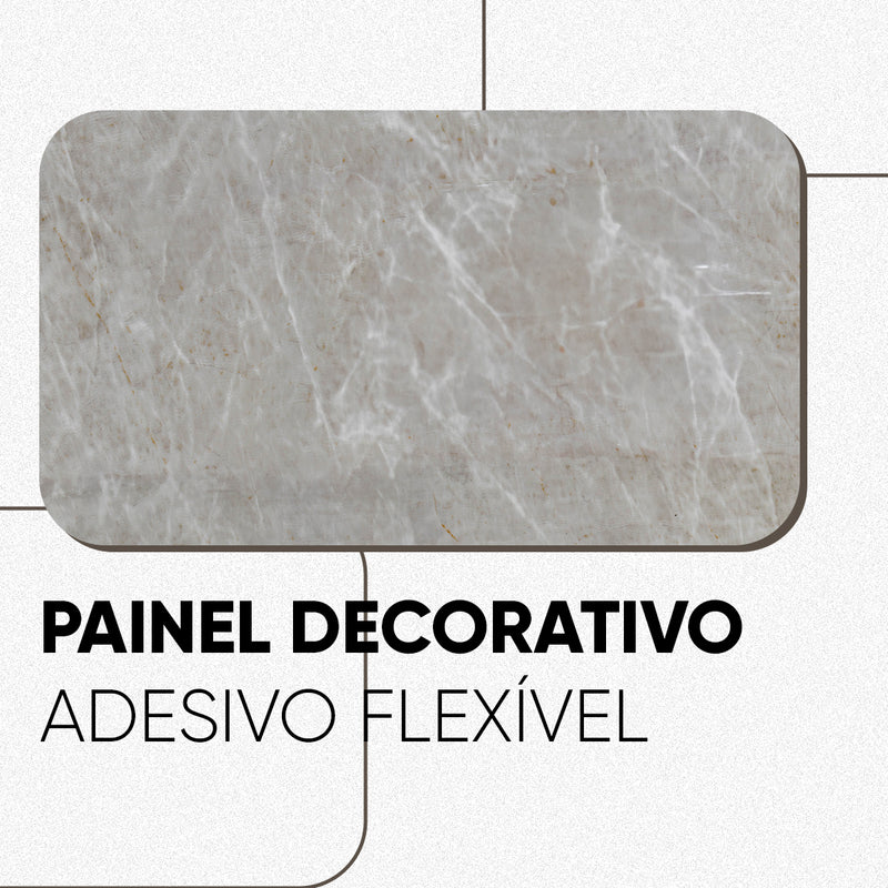 Placa de Mármore Vinílico Cinza Claro 3mx1,20m – Revestimento Autocolante