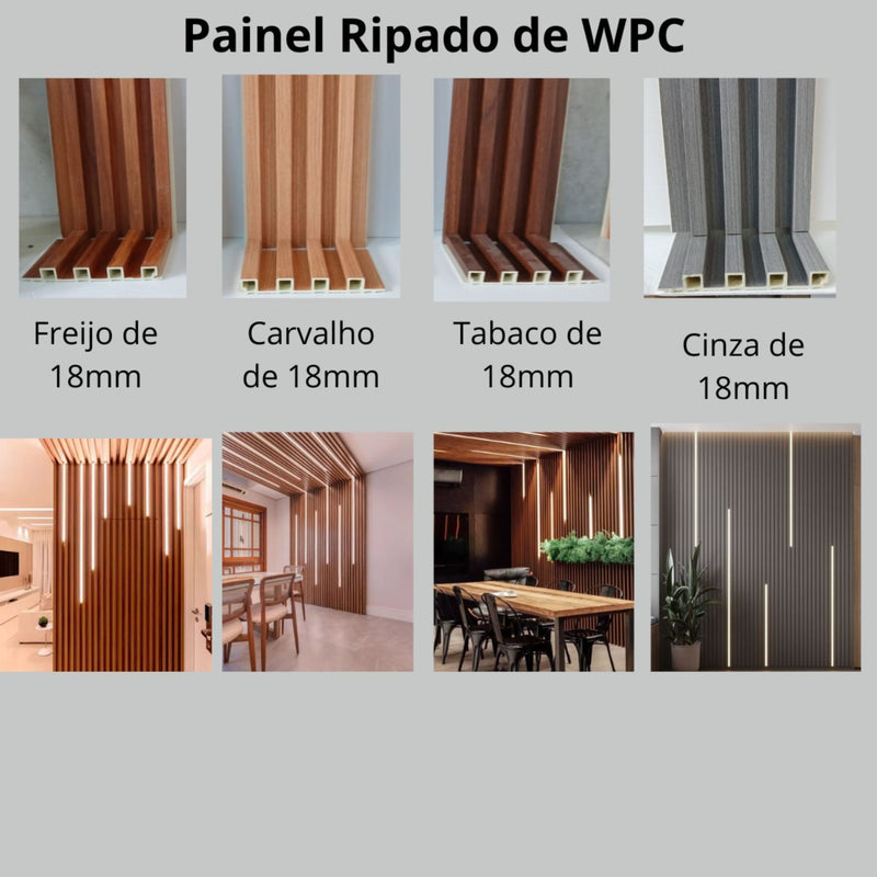 Painel Ripado 18mm Madeira Ecológica Wpc