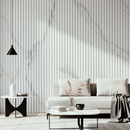 Painel Ripado Branco Rajado - 2,90m Madeira Ecológica WPC – Sofisticado Interno