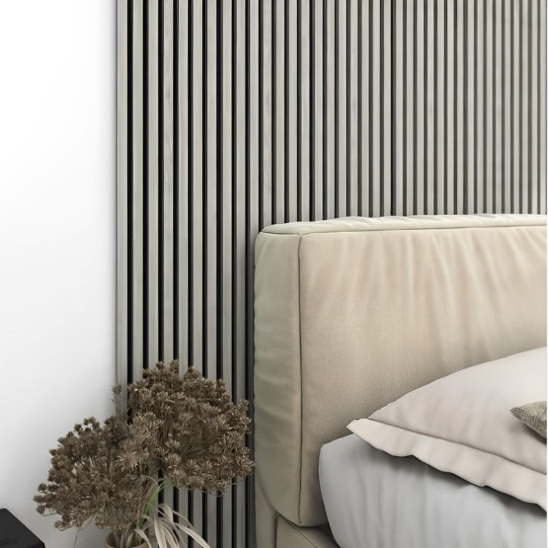Painel Ripado Cinza - 2,90m Madeira Ecológica WPC – Sofisticado Interno