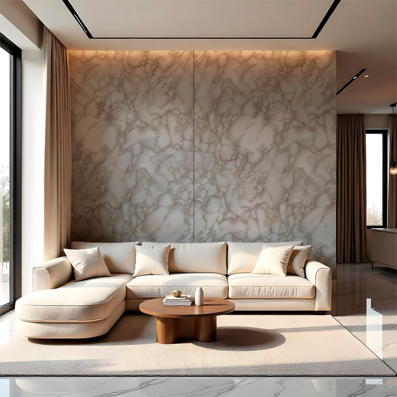 Painel de Mármore Vinílico Autocolante 3m x 1,20m Flexível