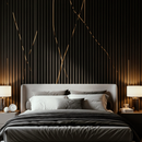 Painel Ripado Preto Gold - 2,90m Madeira Ecológica WPC – Sofisticado Interno