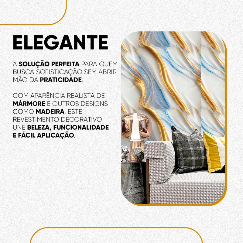 Placa Mármore Vinílico Imperial 3mx1,20m – Revestimento Autocolante