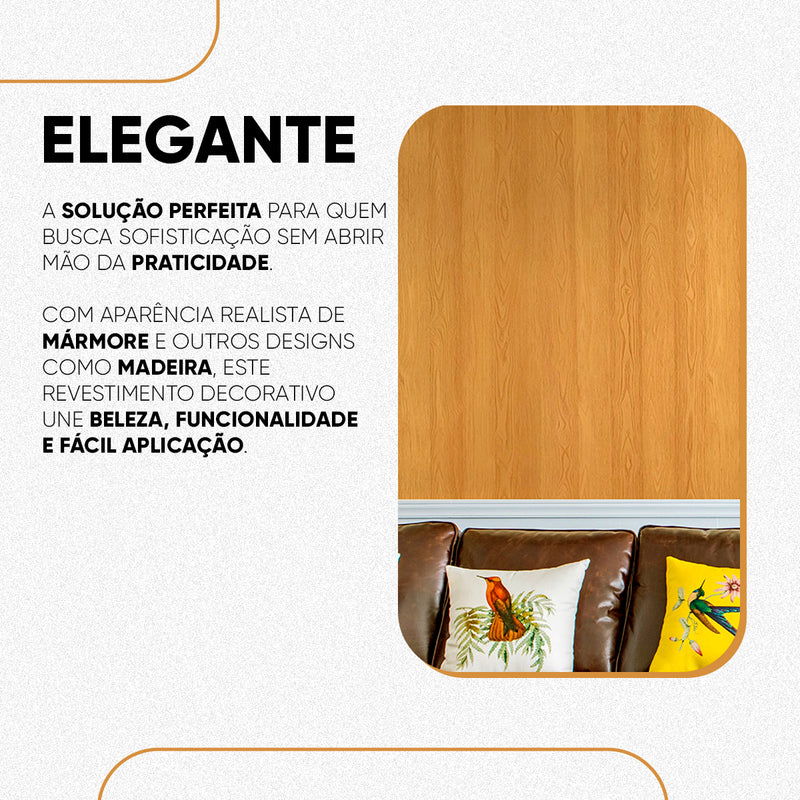 Placa Decorativo Vinílico Madeira Carvalho 3mx1,20m – Revestimento Autocolante