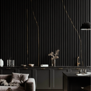 Painel Ripado Preto Gold - 2,90m Madeira Ecológica WPC – Sofisticado Interno