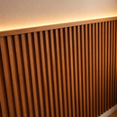 Kit 5 Painel Ripado fibra de madeira 96 x 16 cm meia parede 23mm