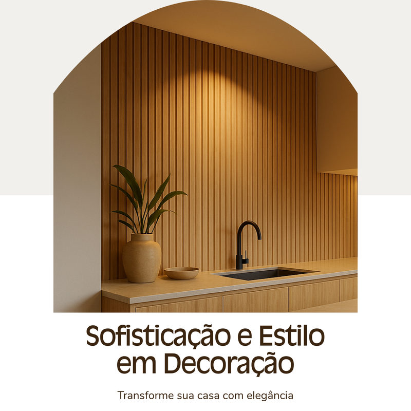 Painel Ripado Carvalho Natural- fibra de madeira WPC – Sofisticado Interno