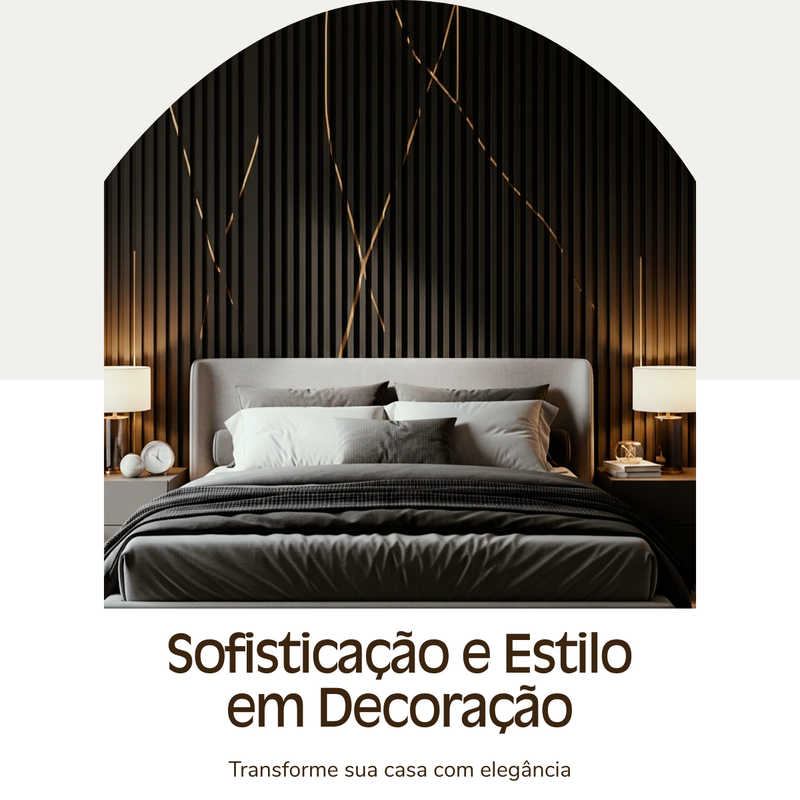 Painel Ripado Preto Gold - 2,90m Madeira Ecológica WPC – Sofisticado Interno