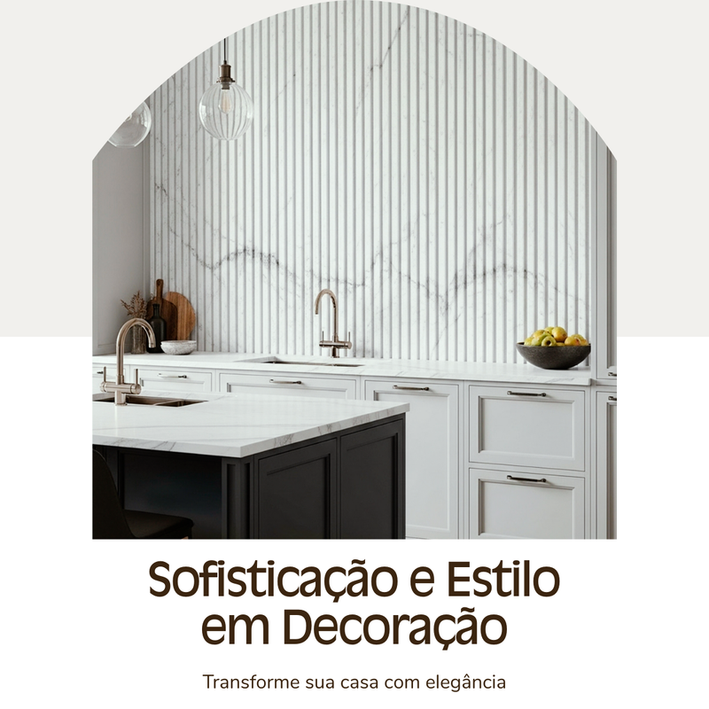 Painel Ripado Branco Rajado - 2,90m Madeira Ecológica WPC – Sofisticado Interno