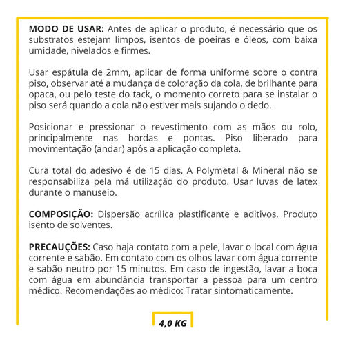 Cola Para Piso Vinílico Alta Adesão: Cola Para Piso Vinílico