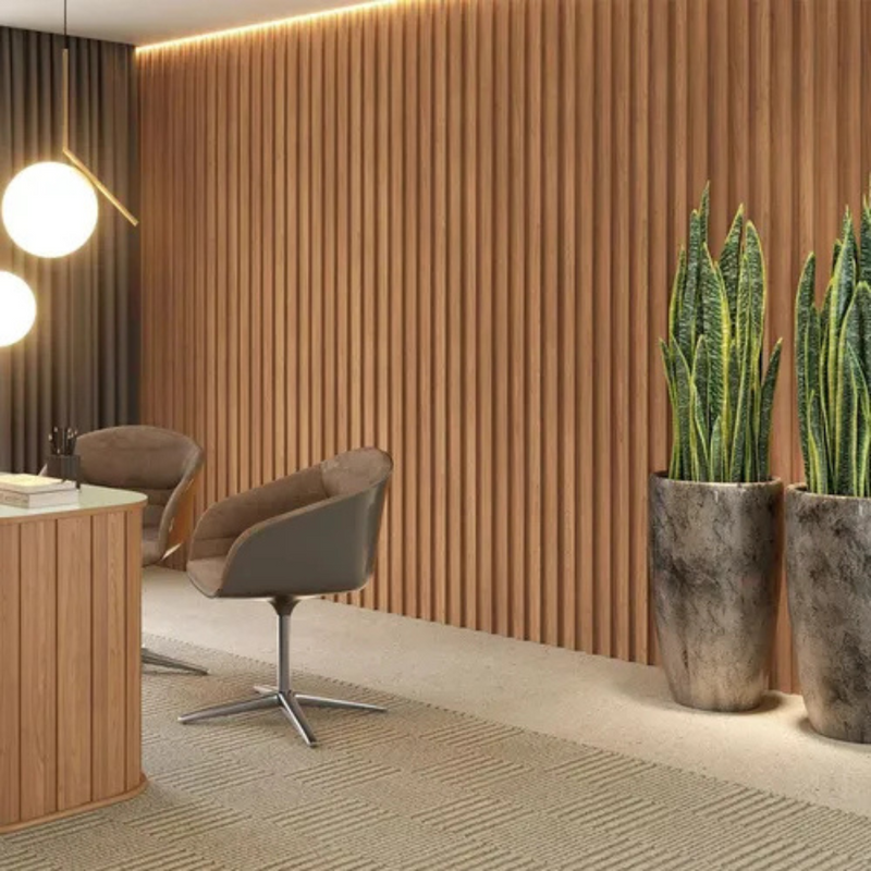 Painel Ripado Louro Freijó - 2,70m LANÇAMENTO WPC – Sofisticado Interno