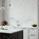 Painel Ripado Branco Rajado - 2,90m Madeira Ecológica WPC – Sofisticado Interno