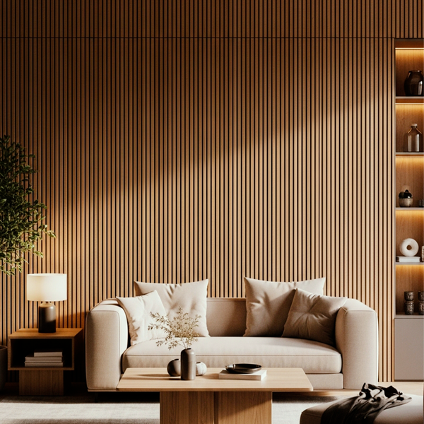 Painel Ripado Freijó - 2,90m Madeira Ecológica WPC – Sofisticado Interno