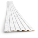 Painel Ripado Branco Rajado - 2,90m Madeira Ecológica WPC – Sofisticado Interno