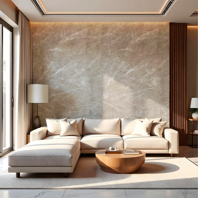 Painel de Mármore Vinílico Autocolante 3m x 1,20m Flexível