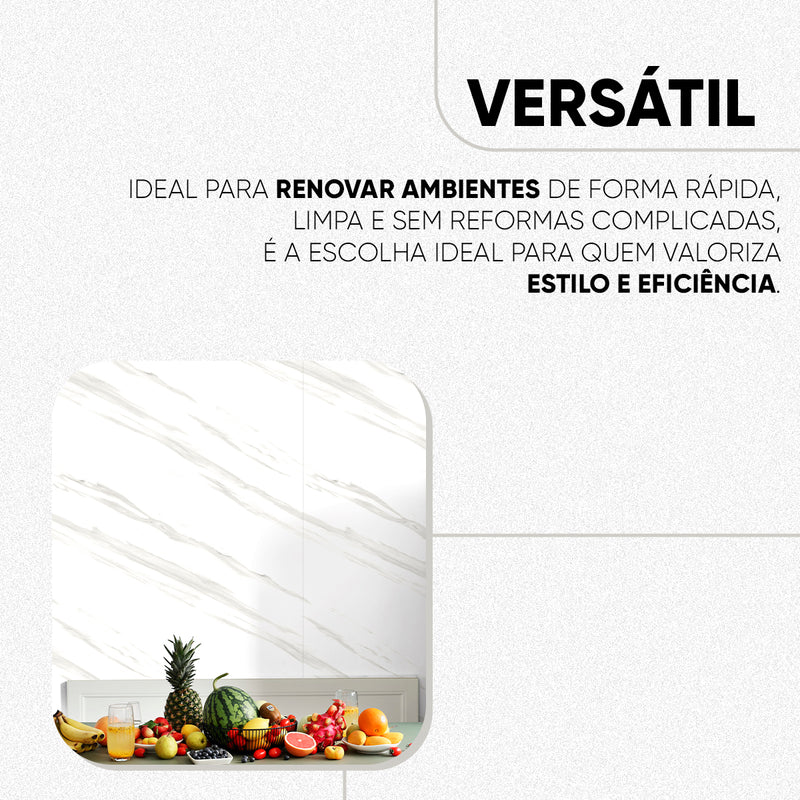 Placa Mármore Vinílico Rajado 3mx1,20m – Revestimento Autocolante