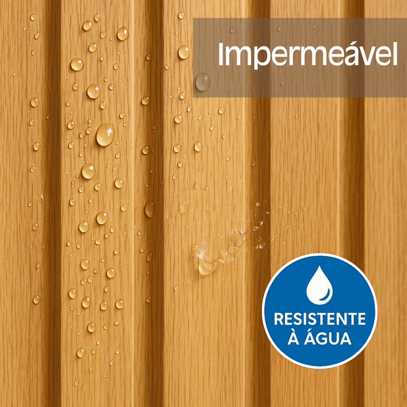 Painel Ripado Carvalho Natural- fibra de madeira WPC – Sofisticado Interno
