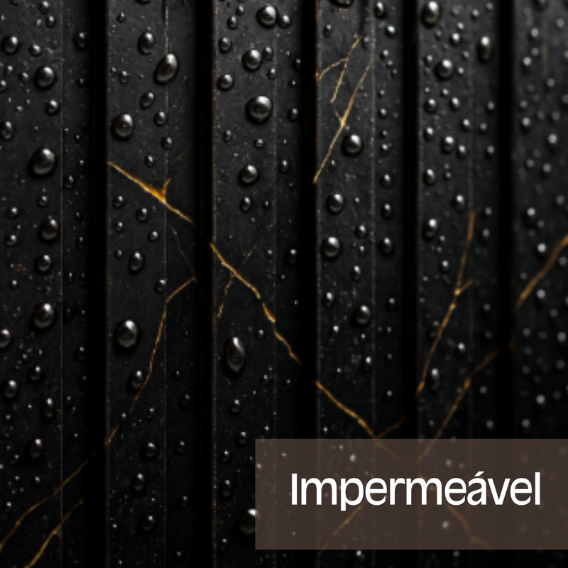 Painel Ripado Preto Gold - 2,80m Madeira Ecológica WPC – Sofisticado Interno