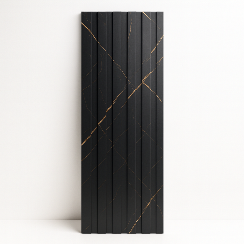 Painel Ripado Preto Gold - 2,80m Madeira Ecológica WPC – Sofisticado Interno