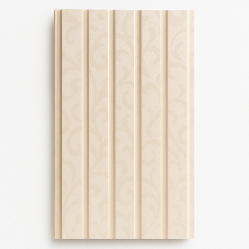 Painel Ripado Off White Cintilante - 2,80m Madeira Ecológica WPC – Sofisticado Interno