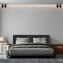 Cabeceira Modular Preto Adesiva Estofada – Design Sofisticado e Instalação Sem Furos