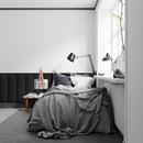 Cabeceira Modular Preto Adesiva Estofada – Design Sofisticado e Instalação Sem Furos