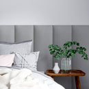 Cabeceira Modular Cinza Adesiva Estofada – Design Sofisticado e Instalação Sem Furos