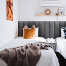 Cabeceira Modular Cinza Adesiva Estofada – Design Sofisticado e Instalação Sem Furos