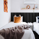 Cabeceira Modular Preto Adesiva Estofada – Design Sofisticado e Instalação Sem Furos