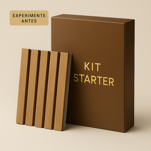 Kit Starter 5un Painel Ripado com Fita 3M e Guia de instalação – Premium