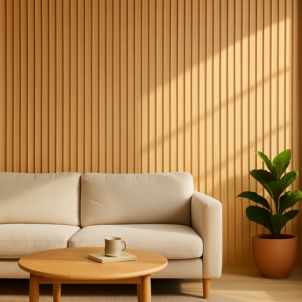 Painel Ripado Pinus - 2,80m Madeira Ecológica WPC – Sofisticado Interno