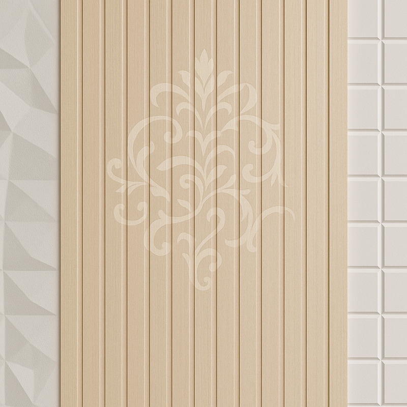 Painel Ripado Off White Cintilante - 2,80m Madeira Ecológica WPC – Sofisticado Interno