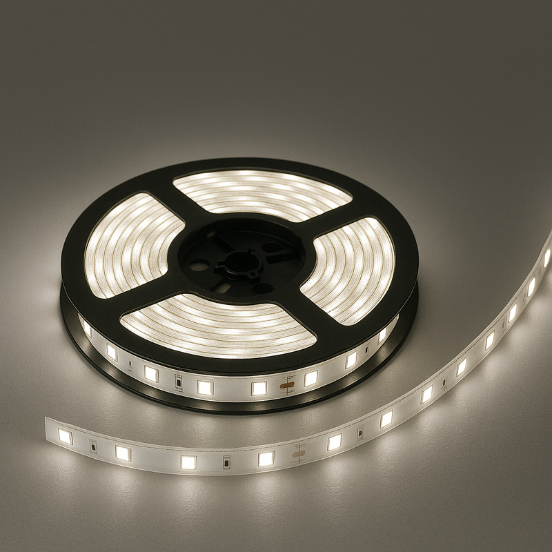 Kit Fita LED Autocolante 5m 240 leds com Fonte 10A  + Perfil de acabamento Ripado