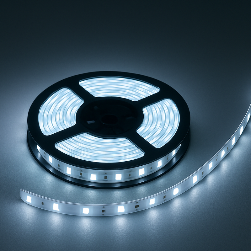 Kit Fita LED Autocolante 5m 240 leds com Fonte 10A  + Perfil de acabamento Ripado