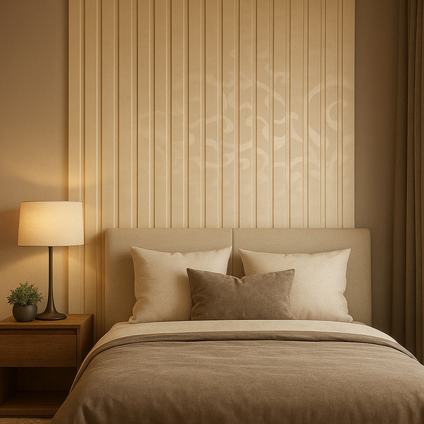 Painel Ripado Off White Cintilante - 2,80m Madeira Ecológica WPC – Sofisticado Interno
