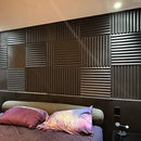 Placa 3D Ripado Autoadesiva – 50x50cm Revestimento Decorativo de Parede