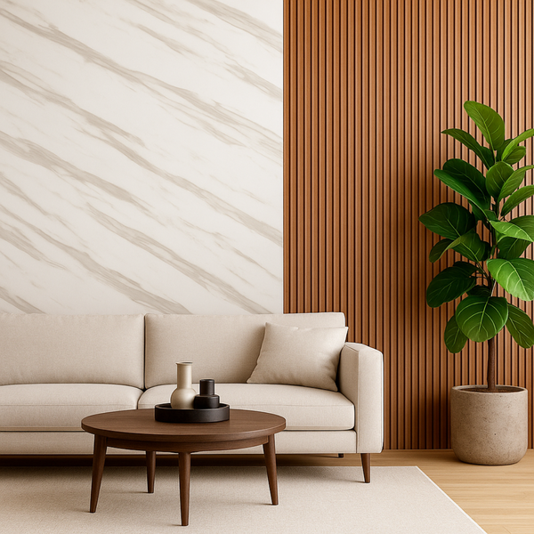 Painel Ripado + Painel de Mármore - Monte seu kit de Revestimento PROMOÇÃO