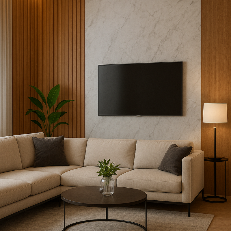 Painel Ripado + Painel de Mármore - Monte seu kit de Revestimento PROMOÇÃO