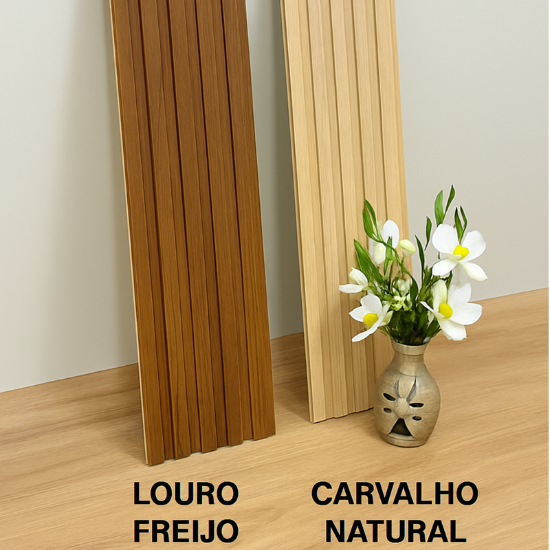 Painel Ripado Carvalho Natural- 2,70m LANÇAMENTO WPC – Sofisticado Interno