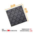 Placa 3D Veneto Autoadesiva – 50x50cm Revestimento Decorativo de Parede