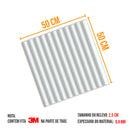 Placa 3D Ripado Autoadesiva – 50x50cm Revestimento Decorativo de Parede