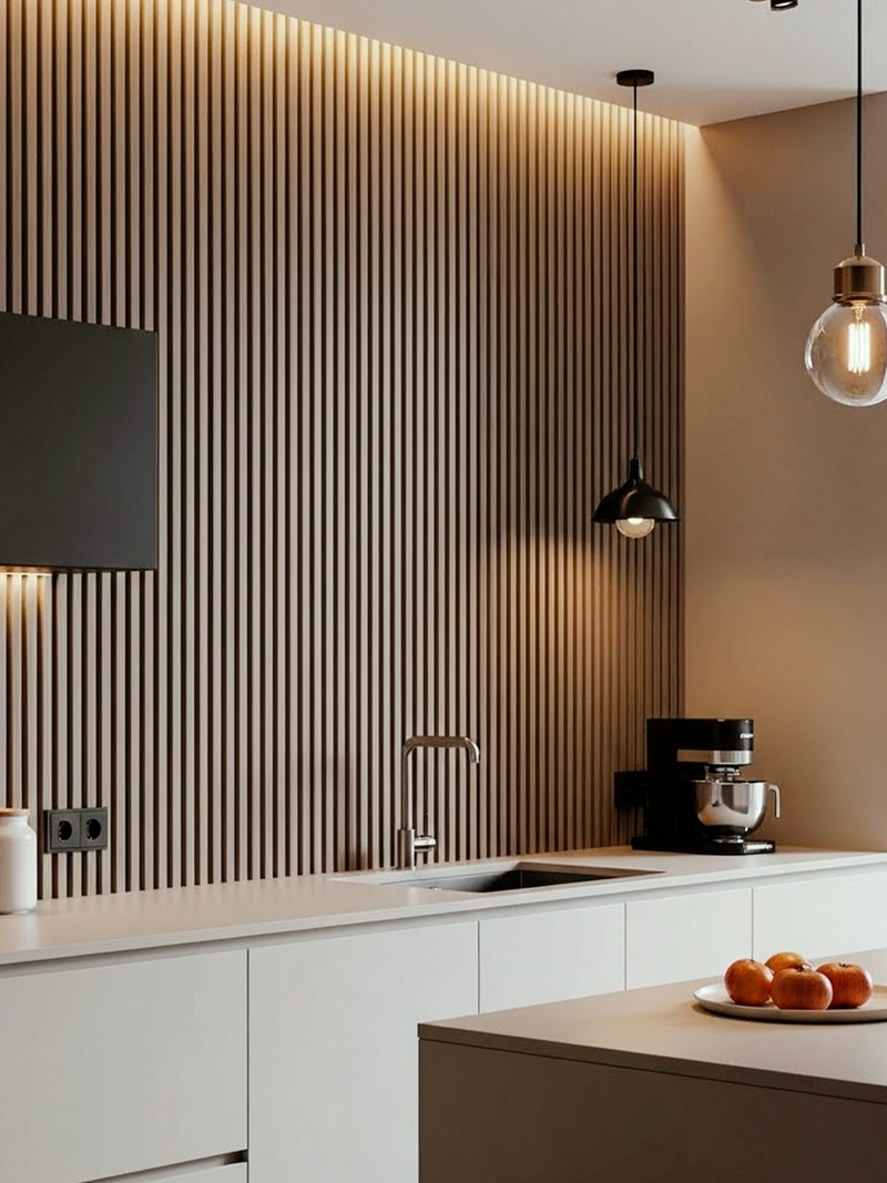 Painel Ripado Loft 2,90m x 25cm Madeira Ecológica WPC Sofisticado