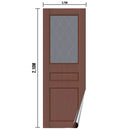 Papel de Parede Porta Madeira Marrom Com Visor