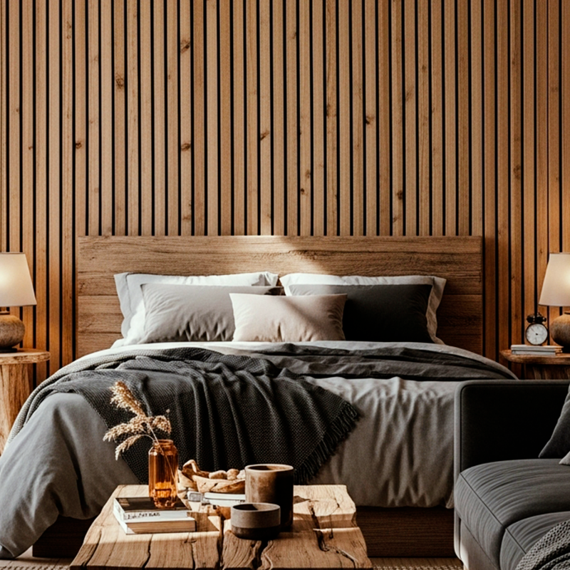 Painel Ripado Loft 2,90m x 25cm Madeira Ecológica WPC Sofisticado